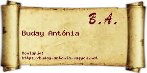 Buday Antónia névjegykártya